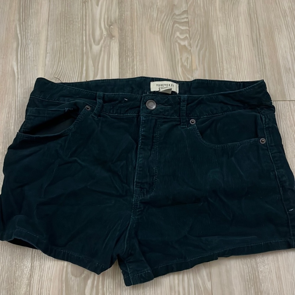 Corduroy dark green shorts size 29 from forever 21
